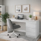 Bureau et Caisson 3 Tiroirs Amovible Blanc L 176.5 H 78.5 P 38 cm