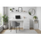 Bureau et Caisson 3 Tiroirs Amovible Blanc L 176.5 H 78.5 P 38 cm