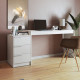 Bureau et Caisson 3 Tiroirs Amovible Blanc L 176.5 H 78.5 P 38 cm