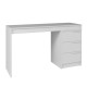 Bureau et Caisson 3 Tiroirs Amovible Blanc L 176.5 H 78.5 P 38 cm