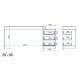 Bureau et Caisson 3 Tiroirs Amovible Blanc L 176.5 H 78.5 P 38 cm