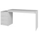 Bureau et Caisson 3 Tiroirs Amovible Blanc L 176.5 H 78.5 P 38 cm