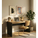 Bureau Chêne et Noir L 135 H 79 P 53.5 cm