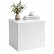 Chevet Cubique Blanc 1 Porte Réversible 2 Niches L 53.5 H 53.5 P 39.5 cm