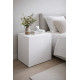 Chevet Cubique Blanc 1 Porte Réversible 2 Niches L 53.5 H 53.5 P 39.5 cm