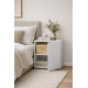 Chevet Cubique Blanc 1 Porte Réversible 2 Niches L 53.5 H 53.5 P 39.5 cm