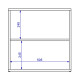 Chevet Cubique Blanc 1 Porte Réversible 2 Niches L 53.5 H 53.5 P 39.5 cm