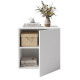 Chevet Cubique Blanc 1 Porte Réversible 2 Niches L 53.5 H 53.5 P 39.5 cm