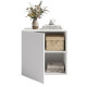 Chevet Cubique Blanc 1 Porte Réversible 2 Niches L 53.5 H 53.5 P 39.5 cm
