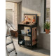 Chariot Porte-Outils Noir 2 Niches à Roulettes L 61.5 H 119 P 35 cm