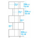 Etagère Design en S 10 Niches Blanche L 78.5 H 184 P 31 cm