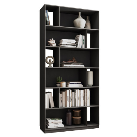 Etagère Design 12 Niches Noire L 90 H 186.4 P 29.4 cm