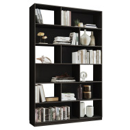 Etagère Design Asymétrique 12 Niches Noire L 120 H 186.4 P 29.4 cm