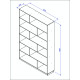 Etagère Design Asymétrique 12 Niches Noire L 120 H 186.4 P 29.4 cm
