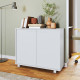 Buffet Armoirette 2 Portes 4 Niches Blanc L 90 cm sur Roulettes