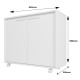 Buffet Armoirette 2 Portes 4 Niches Blanc L 90 cm sur Roulettes
