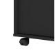 Meuble de Rangement 2 Portes 4 Niches Noir sur Roulettes L 90 H 76.5 P 35.5 cm