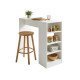 Table et Rangement Intégré 4 Niches Blanc L 120 H 91.5 P 38 cm