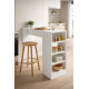 Table et Rangement Intégré 4 Niches Blanc L 120 H 91.5 P 38 cm