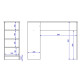 Table et Rangement Intégré 4 Niches Blanc L 120 H 91.5 P 38 cm