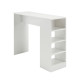 Table et Rangement Intégré 4 Niches Blanc L 120 H 91.5 P 38 cm