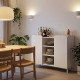 Buffet Blanc 2 Portes 4 Niches Pieds Métal Noirs Square