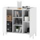Buffet Blanc 2 Portes 4 Niches Pieds Métal Noirs Square