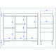 Buffet Blanc 2 Portes 4 Niches Pieds Métal Noirs Square