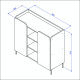 Buffet Blanc 2 Portes 4 Niches Pieds Métal Noirs Square