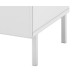 Meuble TV Design 55 Pouces 3 Portes 4 Niches Blanc Pieds Métal L 135 H 50.5 P 38.5 cm