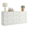 Commode double 6 Tiroirs Blanche L 150.2 H 75.5 P 38.5 cm