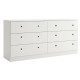 Commode double 6 Tiroirs Blanche L 150.2 H 75.5 P 38.5 cm