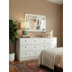 Commode double 6 Tiroirs Blanche L 150.2 H 75.5 P 38.5 cm