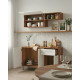 Cuisine équipée 4 Portes 1 Tiroir 5 Niches Chêne et Blanc L 150 H 200 P 40.5 cm
