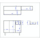 Cuisine équipée 4 Portes 1 Tiroir 5 Niches Chêne et Blanc L 150 H 200 P 40.5 cm