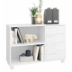 Console Mobile 4 Tiroirs 2 Niches Blanche L 90 H 61 P 35 cm