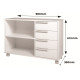 Console Mobile 4 Tiroirs 2 Niches Blanche L 90 H 61 P 35 cm