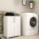 Meuble de Rangement 2 Portes 4 Niches Blanc sur Roulettes L 90 H 76.5 P 35.5 cm