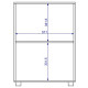 Meuble de Rangement 2 Portes 4 Niches Blanc sur Roulettes L 90 H 76.5 P 35.5 cm