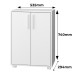 Meuble de Rangement 2 Portes 4 Niches Blanc sur Roulettes L 90 H 76.5 P 35.5 cm