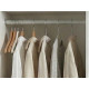 Armoire Dressing 3 Portes Coulissantes 4 Tiroirs 11 Niches Blanche L 185.5 H 208 P 49.5 cm