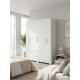 Armoire Dressing 6 Portes 2 Tiroirs 9 Niches Blanche L 135.4 H 178 P 36.5 cm