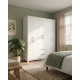 Armoire Dressing 6 Portes 2 Tiroirs 9 Niches Blanche L 135.4 H 178 P 36.5 cm