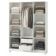 Armoire Dressing 6 Portes 2 Tiroirs 9 Niches Blanche L 135.4 H 178 P 36.5 cm