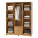 Armoire Dressing 6 Portes 2 Tiroirs 9 Niches Chêne et Blanc L 135.4 H 178 P 36.5 cm