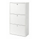 Meuble à Chaussures Plat 9 Paires 3 Abattants Blanc L 60 H 91.97 P 26 cm