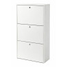 Meuble à Chaussures Plat 9 Paires 3 Abattants Blanc L 60 H 91.97 P 26 cm