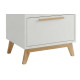 Chevet Blanc 1 Tiroir 1 Niche Pieds Pin Massif L 38.2 H 51 P 35.1 cm