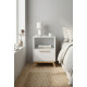 Chevet Blanc 1 Tiroir 1 Niche Pieds Pin Massif L 38.2 H 51 P 35.1 cm