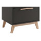 Chevet Noir 1 Tiroir 1 Niche Pieds Pin Massif L 38.2 H 51 P 35.1 cm
